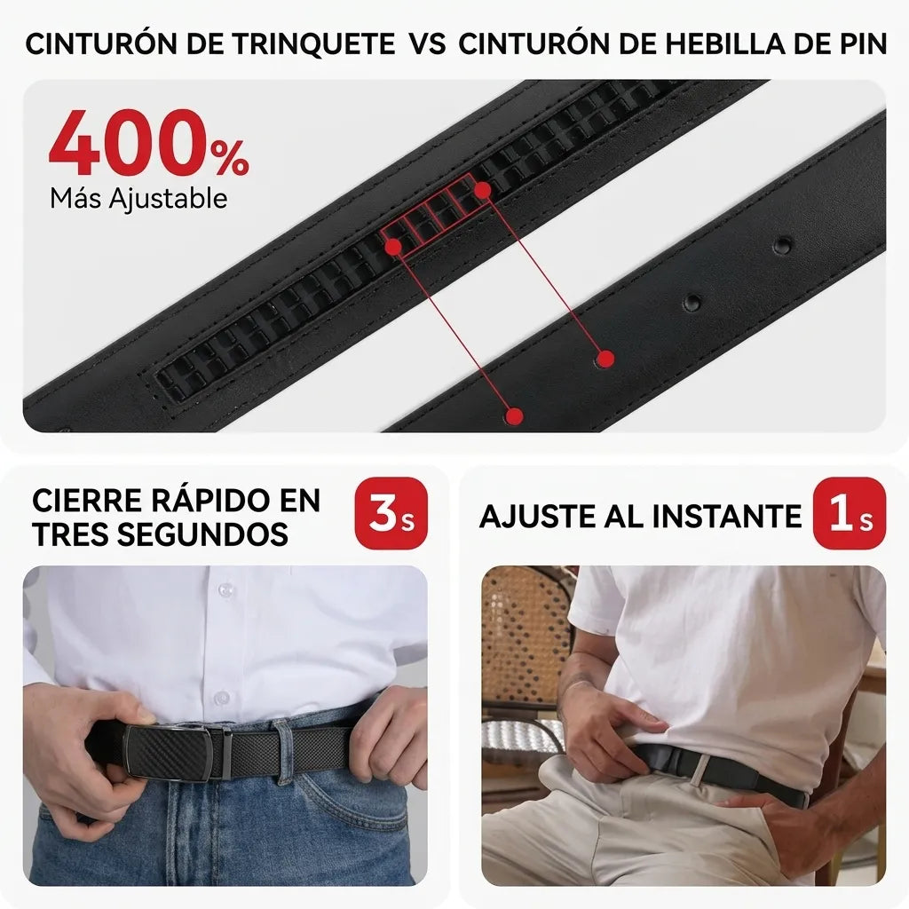Cinturón de Piel para Hombre con Caja de Regalo - ASHENBY