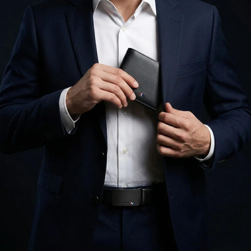 Kit Ejecutivo ASHENBY - Cinturón y Cartera de Piel para Hombre