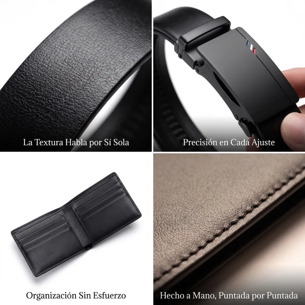 Kit Ejecutivo ASHENBY - Cinturón y Cartera de Piel para Hombre