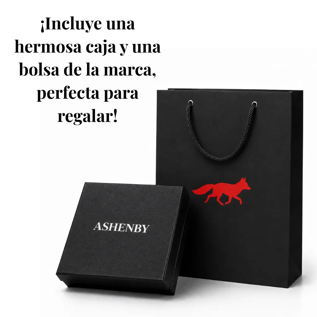 Kit Ejecutivo ASHENBY - Cinturón y Cartera de Piel para Hombre